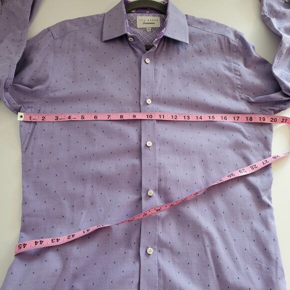 Ted Baker Endurance Dress Shirt Purple Polka Dot Spring Summer Classic Purple - Picture 10 of 11